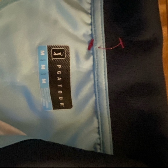 PGA Golf Tour Men’s Blue Mosaic Pattern Polo Shirt - Picture 3 of 8